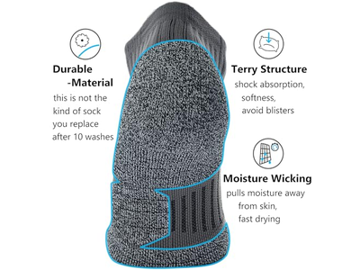 Cushioned Compression Athletic Ankle Socks Multipack